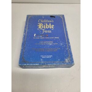 Vintage 1984 Childrens Bible Trivia Board Game Cadaco 2100 Questions Blue Box